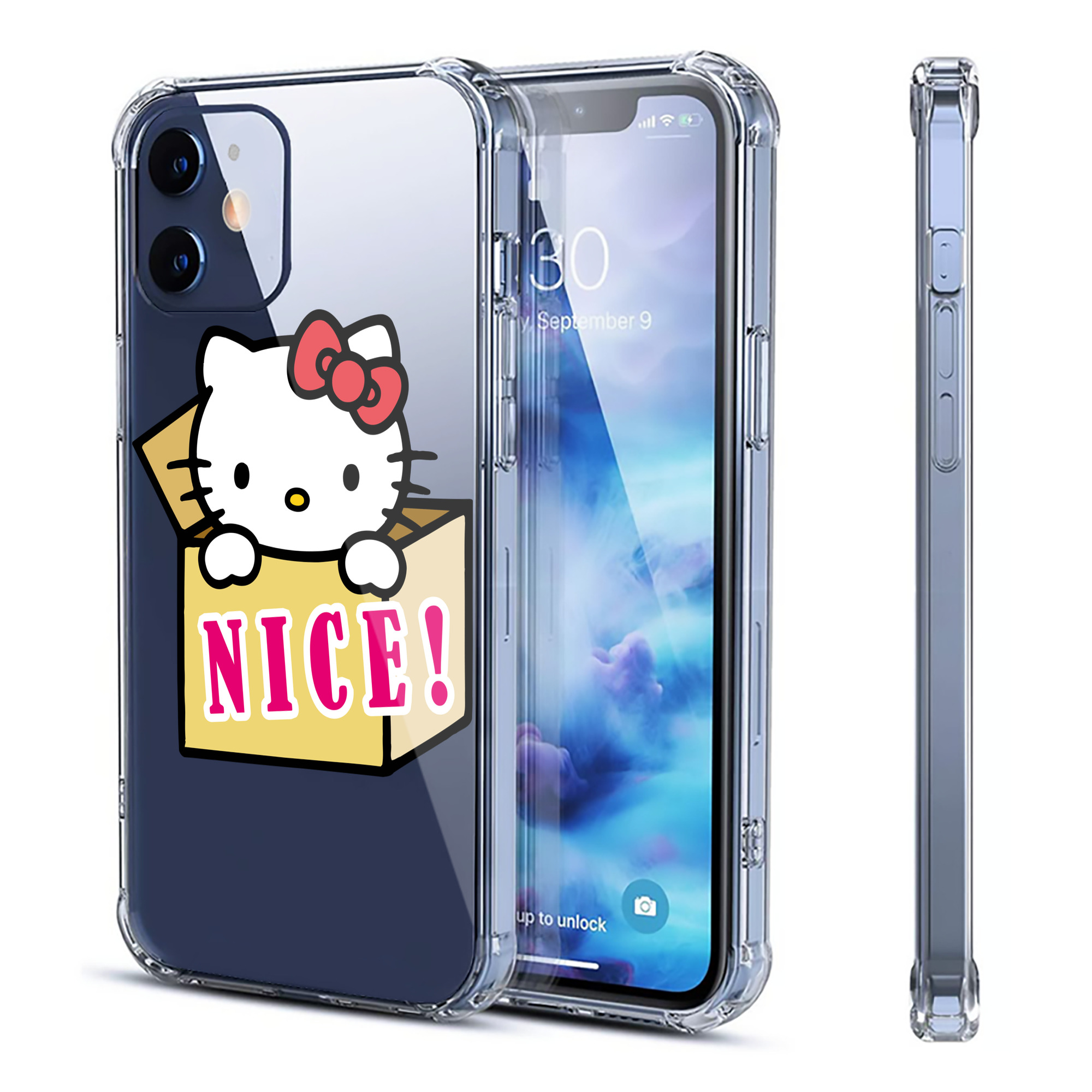 （画像用） Hello Kitty ハローキティ 【iPhone 12シリーズ対応】透明スマホケース（クリアソフトケース）